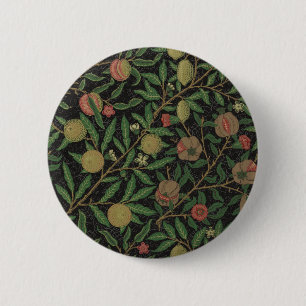 Macaron Rond 5 Cm William Morris grenade Fruit noir