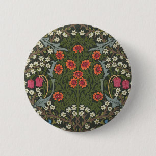 Macaron Rond 5 Cm William Morris Jardin Fleur de Prunellier Classiqu