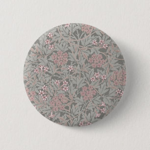 Macaron Rond 5 Cm William Morris Jasmine Motif de fleurs