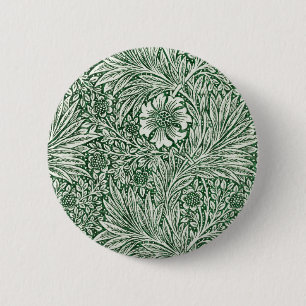 Macaron Rond 5 Cm william morris marigold fleurs vertes