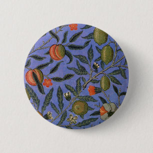 Macaron Rond 5 Cm William Morris Pomegranate Bleu papier peint color