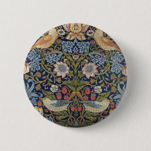Macaron Rond 5 Cm William Morris Strawberry Thief Design 1883