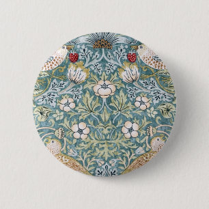 Macaron Rond 5 Cm William Morris Strawberry Thief Design de lumière