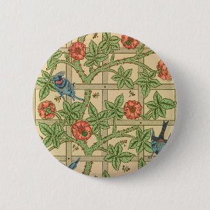 Macaron Rond 5 Cm William Morris Trellis Design classique de papier 