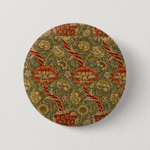Macaron Rond 5 Cm William Morris Wandle Anglais Floral Damask Design