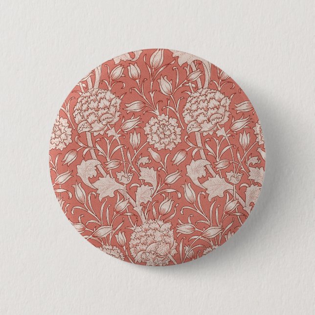 Macaron Rond 5 Cm William Morris Wild Tulip Classique Conception Vic (Devant)