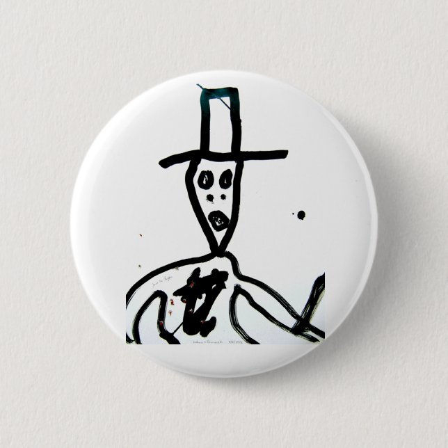 Macaron Rond 5 Cm William S. Burroughs "homme dans le casquette " (Devant)