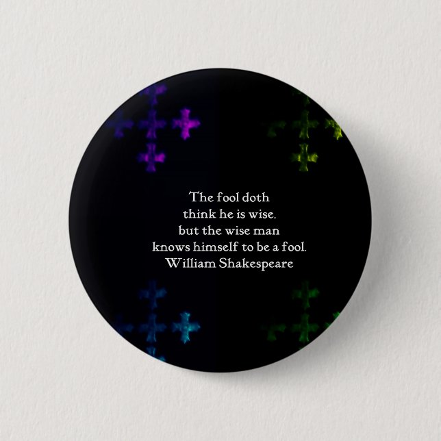 Macaron Rond 5 Cm William Shakespeare Citation de sagesse (Devant)