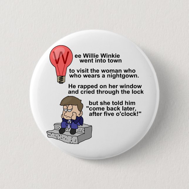 Macaron Rond 5 Cm Willie petit Winkie (Devant)