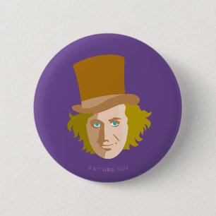 Macaron Rond 5 Cm Willy Wonka Stenciled Face Graphic