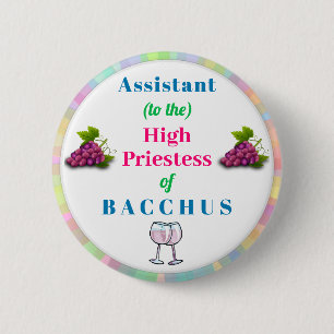 Macaron Rond 5 Cm Wine Queen Assistant Funny Humoristic Bacchus