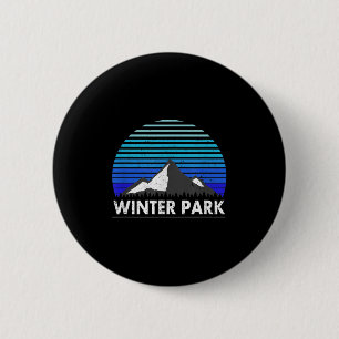 Macaron Rond 5 Cm Winter Park Colorado Bluebird Mountain 