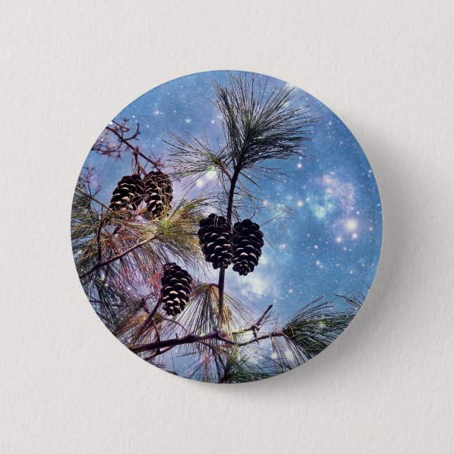 Macaron Rond 5 Cm Winter Pine Cones (Devant)