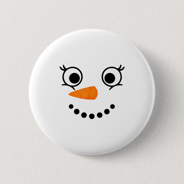 Macaron Rond 5 Cm Winter Snowman Face Eyelashes Christmas Xmas Fun D (Devant)