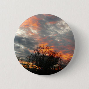 Macaron Rond 5 Cm Winter Sunset Nature Paysage Photographie
