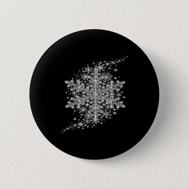 Macaron Rond 5 Cm Winter Wonderland Snowflake Holiday Design For Men (Devant)