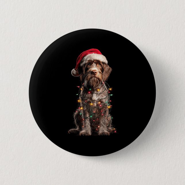 Macaron Rond 5 Cm Wirehaired Inting Griffon Christmas Graphics Dog L (Devant)