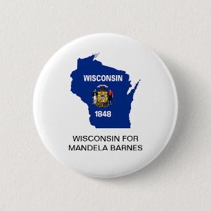 Macaron Rond 5 Cm WISCONSIN pour MANDELA BARNES, Bouton SÉNAT