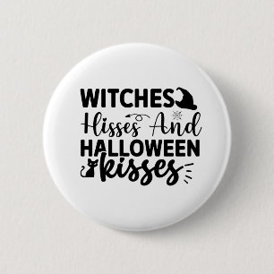 Macaron Rond 5 Cm Witches Hisses And Halloween Kisses