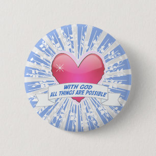 Macaron Rond 5 Cm With God All Things are Possible