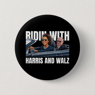 Macaron Rond 5 Cm With Harris And WAlzheimer President Kamala Harris