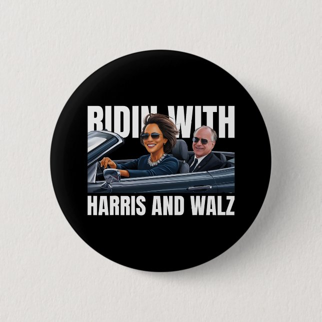 Macaron Rond 5 Cm With Harris And WAlzheimer President Kamala Harris (Devant)