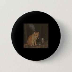 Macaron Rond 5 Cm Wizard Cigarette Kitten Drôle Fumer Cat Meme Bra