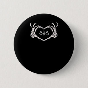 Macaron Rond 5 Cm Wizard Classic - Skeleton Hands Heart