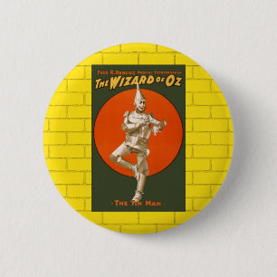 Macaron Rond 5 Cm Wizard Of Oz Tin Man - Théâtre Musical Vintage