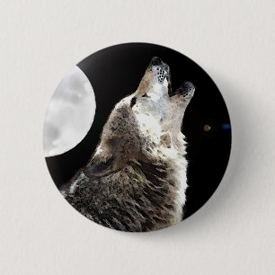 Macaron Rond 5 Cm Wolf & Moon
