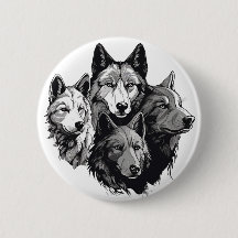 Wolf Pack Graphisme tribal Loups noirs et blancs