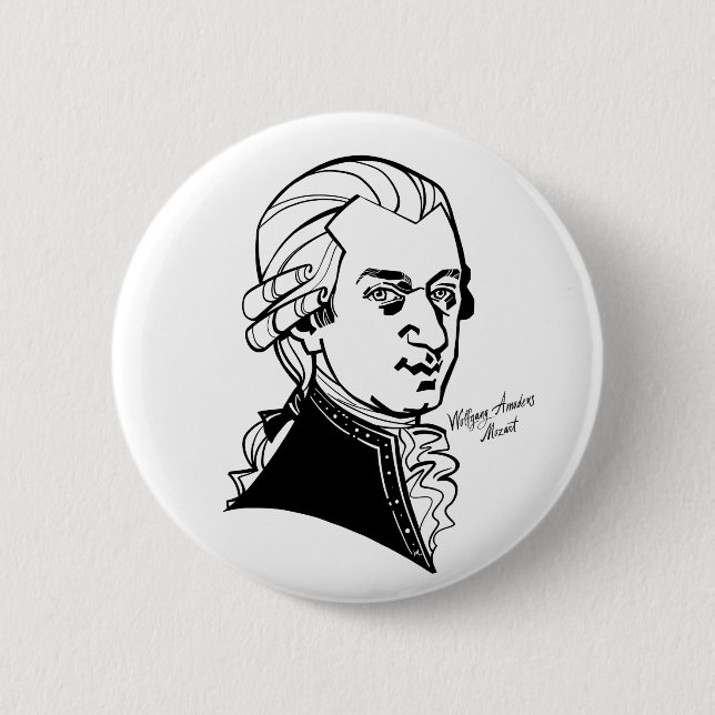 Macaron Rond 5 Cm Wolfgang Amadeus Mozart (Devant)
