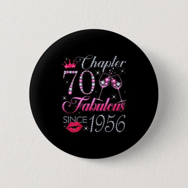 Macaron Rond 5 Cm Womens Chapter 70 Fabulous Since 1956 70th Birthda (Devant)