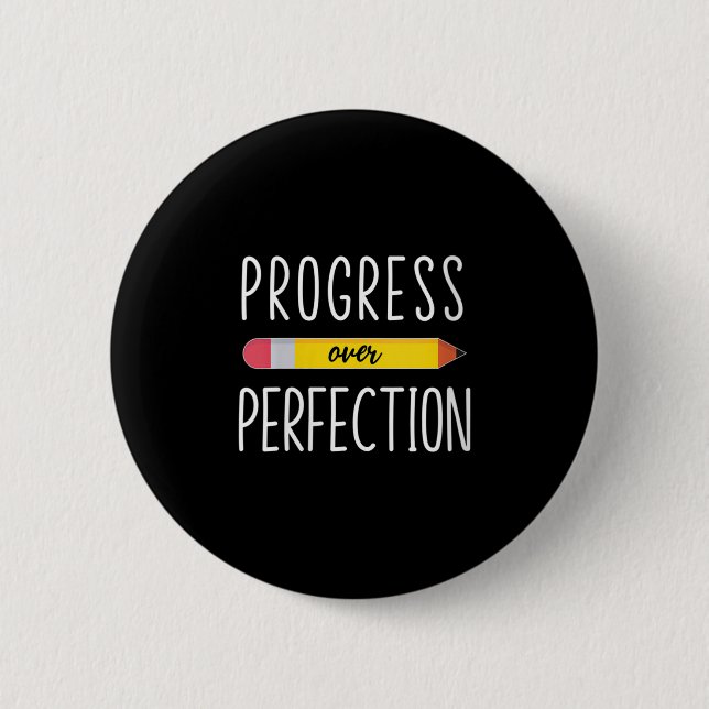 Macaron Rond 5 Cm Womens Progress Over Perfection Motivational Back  (Devant)