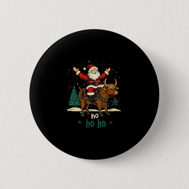 Macaron Rond 5 Cm Womens Xmas Tree Lighting Santa Riding Highland Co (Devant)