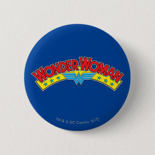 Macaron Rond 5 Cm Wonder Woman 1987 Comic Book Logo