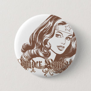 Macaron Rond 5 Cm Wonder Woman Brown