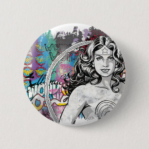 Macaron Rond 5 Cm Wonder Woman Collage 6