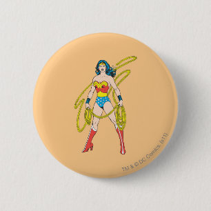 Macaron Rond 5 Cm Wonder Woman détient Lasso 5