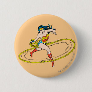 Macaron Rond 5 Cm Wonder Woman entouré de Lasso