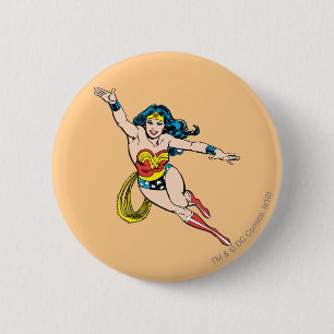 Macaron Rond 5 Cm Wonder Woman Flying Forward