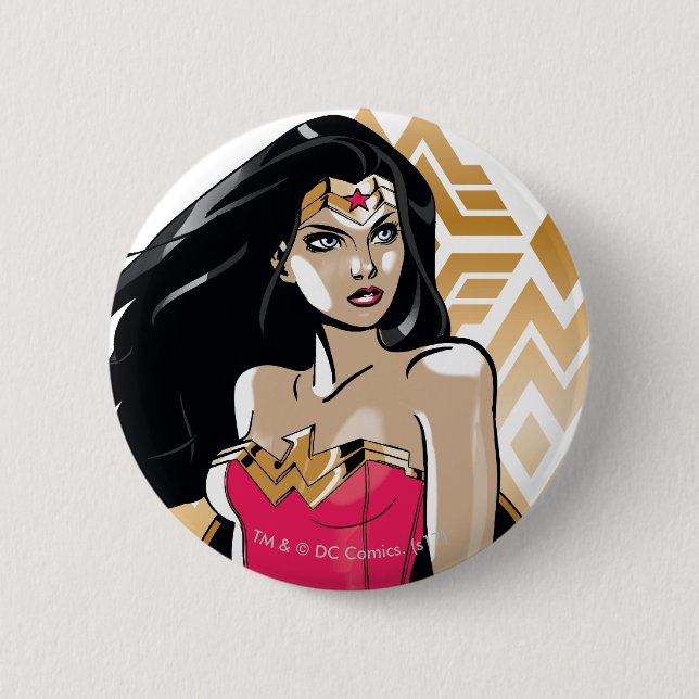 Macaron Rond 5 Cm Wonder Woman Force (Devant)