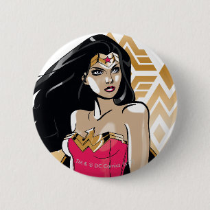 Macaron Rond 5 Cm Wonder Woman Force