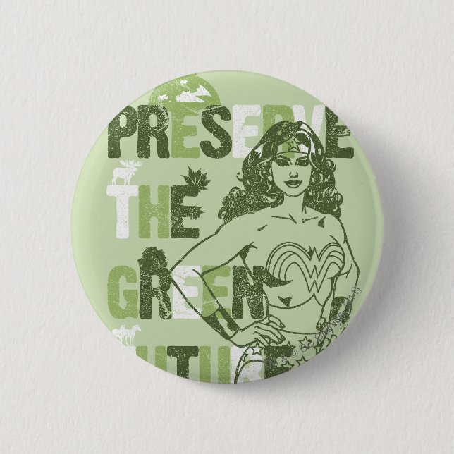 Macaron Rond 5 Cm Wonder Woman Green Future (Devant)