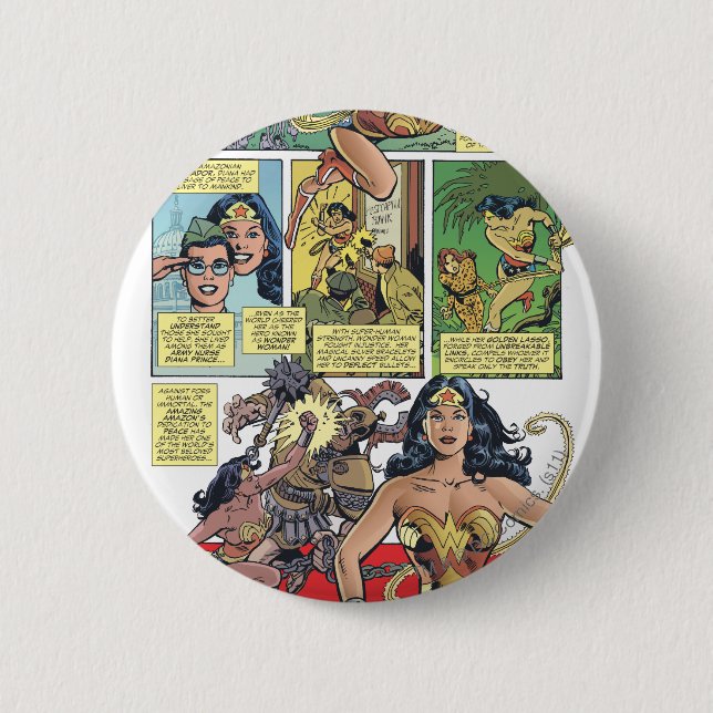 Macaron Rond 5 Cm Wonder Woman Princess Diana (Devant)