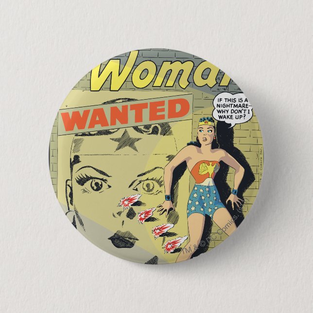 Macaron Rond 5 Cm Wonder Woman Recherché (Devant)