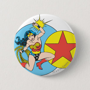 Macaron Rond 5 Cm Wonder Woman Red Star