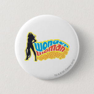 Macaron Rond 5 Cm Wonder Woman Silhouette