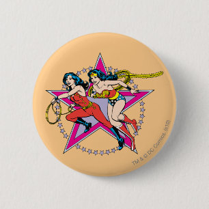 Macaron Rond 5 Cm Wonder Woman Star Arrière - plan