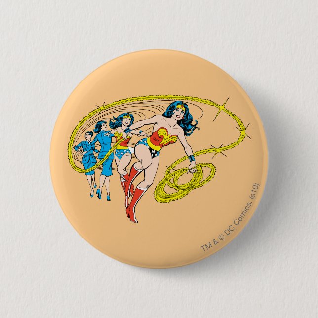Macaron Rond 5 Cm Wonder Woman Transform (Devant)